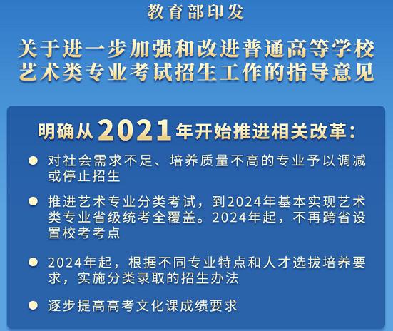 教育部关于进一步加强和改进普通高等学校艺术类专业考试招生工作的指导意见